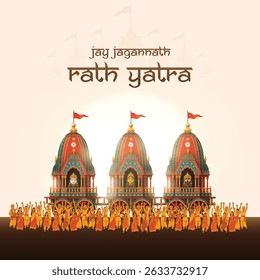Vector illustration of Happy Rath Yatra social media story feed set mockup template written Hindi Translation-happy lord jagannath chariot day 