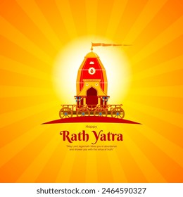 Vector illustration of Happy Ratha Yatra Festival social media feed template