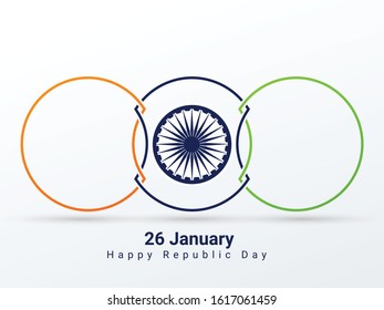 vector illustration of Happy Republic Day of India tricolor background for 26 January