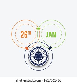 vector illustration of Happy Republic Day of India tricolor background for 26 January