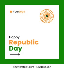 Vector illustration of happy republic day banner design. 