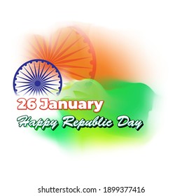 Vector illustration of Happy Republic day concept banner, 26 January, national holiday of India, Indian flag, illustration poster.