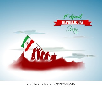 Vector illustration of Happy Republic Day Iran