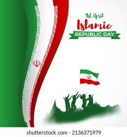 Vector illustration of Happy Republic Day Iran