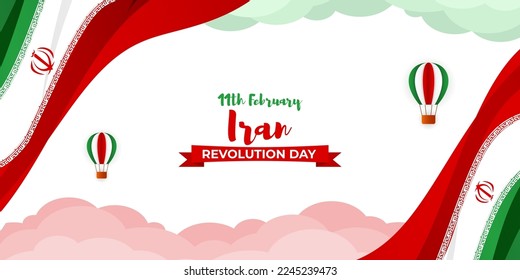 Vector illustration of Happy Republic Day Iran