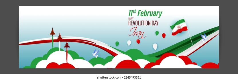 Vector illustration of Happy Republic Day Iran