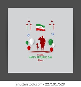 vector illustration for happy republic day IRAN.