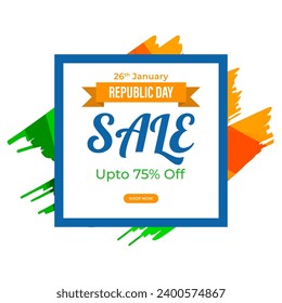 Vector illustration of Happy Republic Day Sale social media feed template