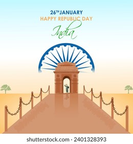 Vector illustration of Happy Republic Day social media feed set template 