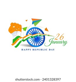 Vector illustration of Happy Republic Day social media feed set template 