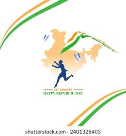 Vector illustration of Happy Republic Day social media feed set template 