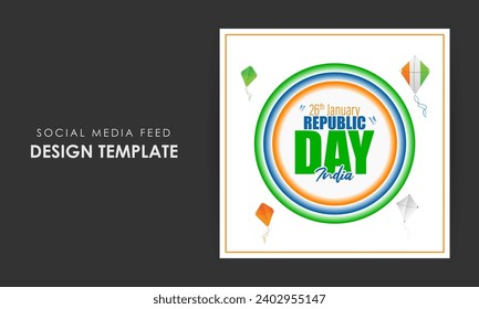 Vector illustration of Happy Republic Day social media feed set template 