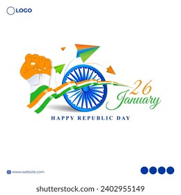 Vector illustration of Happy Republic Day social media feed set template 