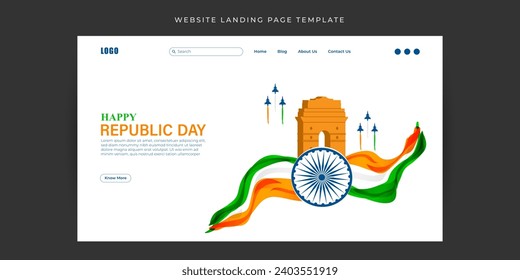 Vector illustration of Happy Republic Day social media feed set template 