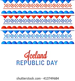 Vector illustration of happy republic day iceland.