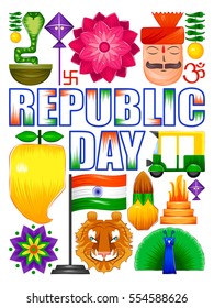 Vector Illustration Happy Republic Day India Stock Vector (Royalty Free ...