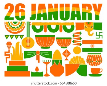 vector illustration of Happy Republic Day of India patriotic background