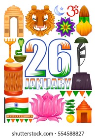 vector illustration of Happy Republic Day of India patriotic background