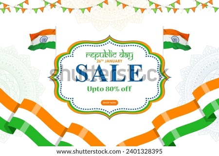Vector illustration of Happy Republic Day Sale social media feed template