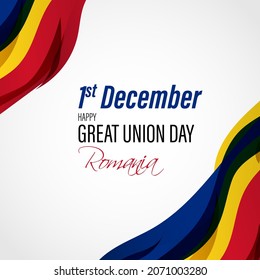 Vector illustration of happy Romania Great Union day