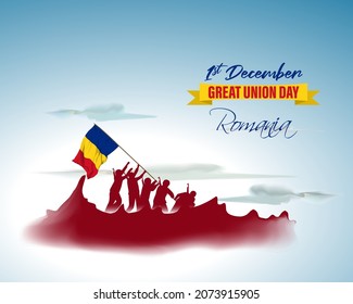 Vector illustration of happy Romania Great Union day