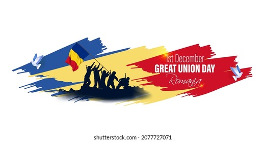 Vector Illustration Of Happy Romania Great Union Day