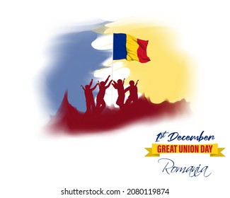 Vector illustration of happy Romania Great Union day