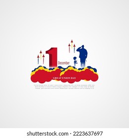 Vector Illustration Of Happy Romania Great Union Day