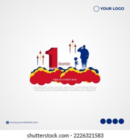 Vector illustration of happy Romania Great Union day