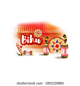 Vector illustration of Happy Rongali Bihu, Assamese New Year, Indian traditional festival, Harvest festival of Assam.