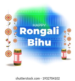 Vector illustration of Happy Rongali Bihu, Assamese New Year, Indian traditional festival, Harvest festival of Assam.