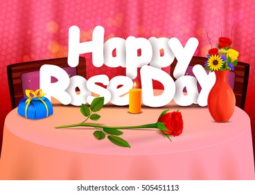 vector illustration of Happy Rose Day wallpaper background