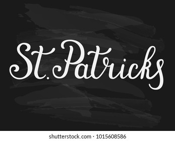 Vector illustration of Happy Saint Patrick's Day logotype. Hand sketched Irish celebration design. Beer festival lettering typography icon.