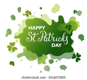 Vector illustration of Happy Saint Patrick's Day logotype. Hand sketched Irish celebration design. Beer festival lettering typography icon.eps10