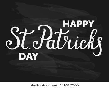 Vector illustration of Happy Saint Patrick's Day logotype. Hand sketched Irish celebration design. Beer festival lettering typography icon.eps10