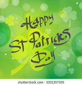 Vector illustration of Happy Saint Patrick's Day . Hand sketched Irish celebration design. Beer festival lettering typography icon. Hand drawn typography badge