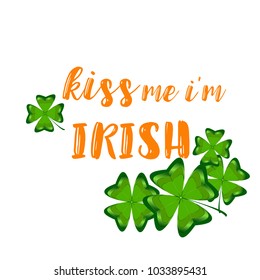 Vector illustration of Happy Saint Patrick's Day logotype. 