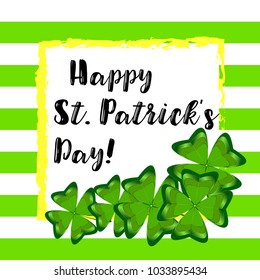 Vector illustration of Happy Saint Patrick's Day logotype. 