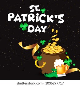 Vector illustration of Happy Saint Patrick's Day.