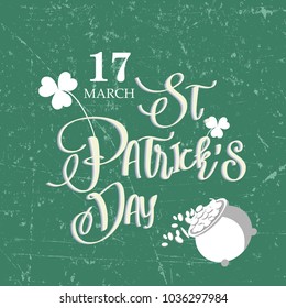 Vector illustration of Happy Saint Patrick's Day.