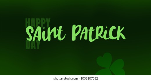 Vector illustration of Happy Saint Patrick's Day logotype. Hand sketched Irish celebration design. Beer festival lettering typography icon. Hand drawn typography badge with shamrock.