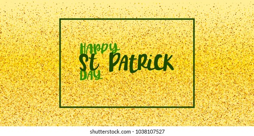Vector illustration of Happy Saint Patrick's Day logotype. Hand sketched Irish celebration design. Beer festival lettering typography icon. Hand drawn typography badge with shamrock.
