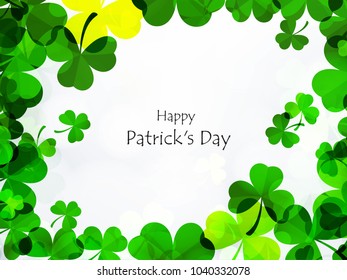 Vector illustration of Happy Saint Patrick's Day logotype. Hand sketched Irish celebration design. Beer festival lettering typography icon. Hand drawn typography badge with green hat and shamrock