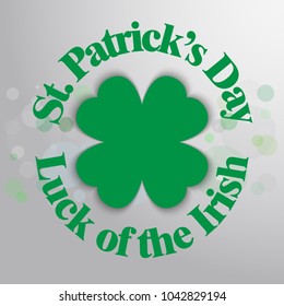 Vector illustration of Happy Saint Patrick's Day logotype. Hand sketched Irish celebration design. Beer festival lettering typography icon. Hand drawn typography badge with green hat and shamrock