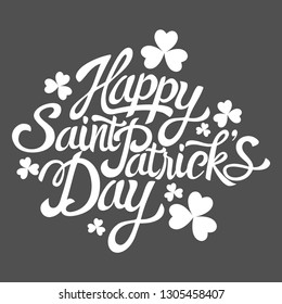 Vector illustration of Happy Saint Patrick's Day handwritten text