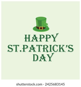 Vector illustration Happy Saint Patrick's Day, Green Day Editable Post Banner Templates Stickers 