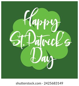 Vector illustration Happy Saint Patrick's Day, Green Day Editable Post Banner Templates Stickers 