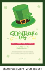 Vector illustration Happy Saint Patrick's Day, Green Day Editable Post Banner Templates Stickers 