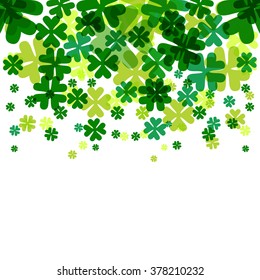 Vector illustration of Happy Saint Patrick's Day Background. Hand sketched Irish celebration design. Beer festival shamrock design. 