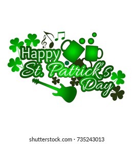 Vector illustration of Happy Saint Patrick's Day, illustration of joy or party